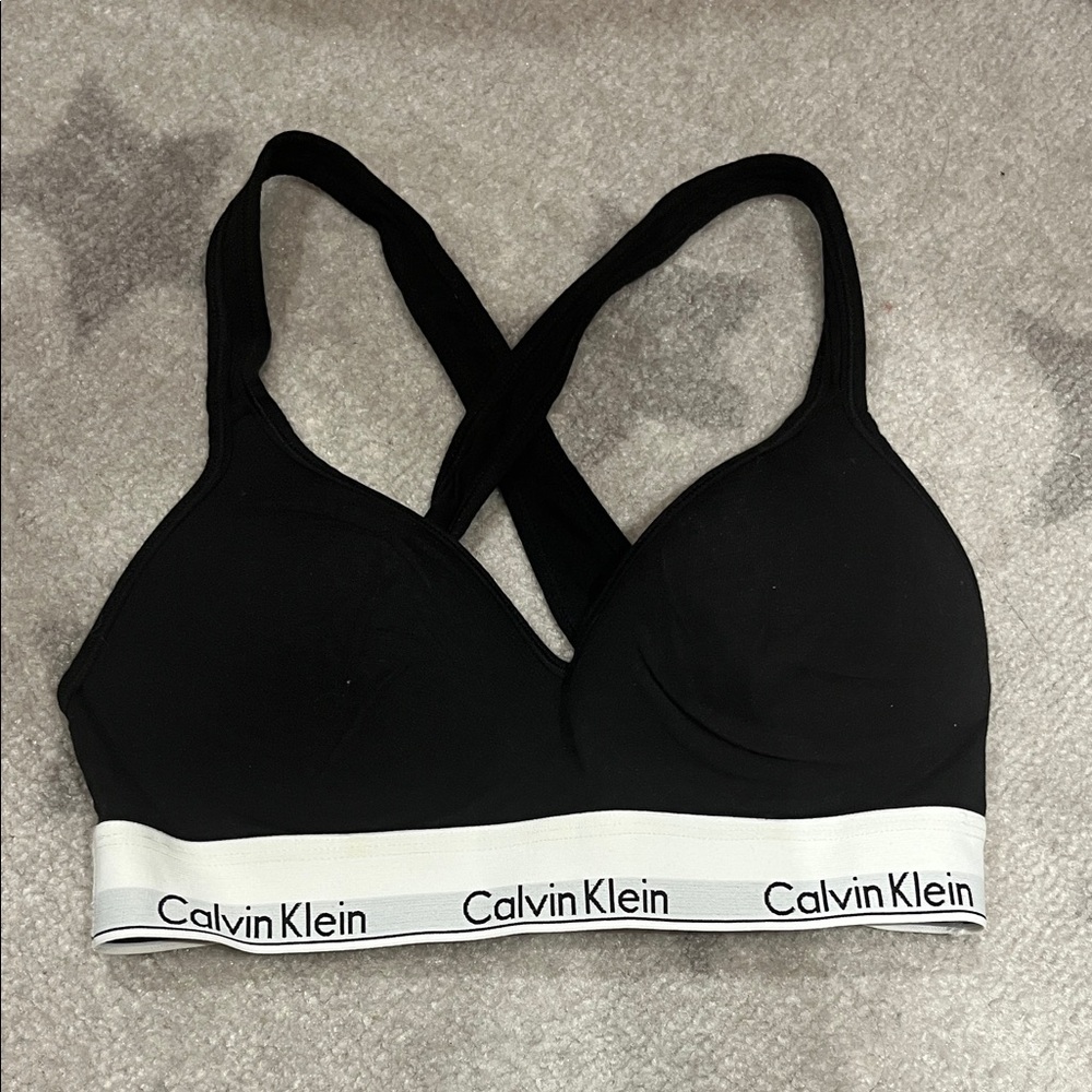 Calvin Klein Black Cross-Back Bra